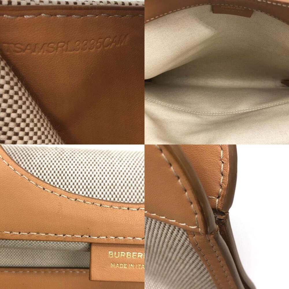 Burberry Handbag Shoulder Bag Beige Tan Canvas - Picture 4 of 4